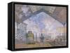 The Gare St. Lazare, 1877-Claude Monet-Framed Stretched Canvas