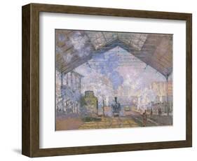 The Gare St. Lazare, 1877-Claude Monet-Framed Giclee Print