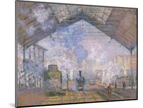 The Gare St. Lazare, 1877-Claude Monet-Mounted Giclee Print