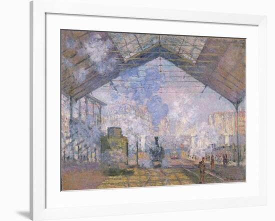 The Gare St. Lazare, 1877-Claude Monet-Framed Giclee Print