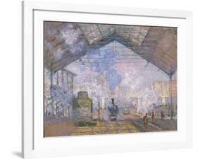 The Gare St. Lazare, 1877-Claude Monet-Framed Giclee Print