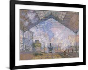 The Gare St. Lazare, 1877-Claude Monet-Framed Giclee Print