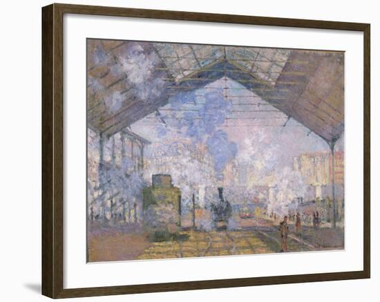 The Gare St. Lazare, 1877-Claude Monet-Framed Giclee Print