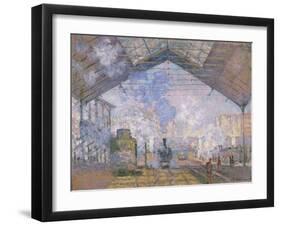 The Gare St. Lazare, 1877-Claude Monet-Framed Giclee Print