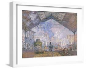 The Gare St. Lazare, 1877-Claude Monet-Framed Giclee Print