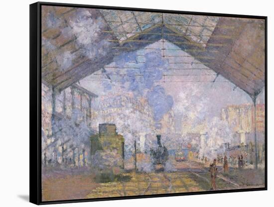 The Gare St. Lazare, 1877-Claude Monet-Framed Stretched Canvas