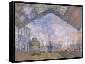 The Gare St. Lazare, 1877-Claude Monet-Framed Stretched Canvas