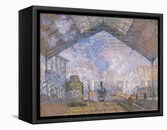 The Gare St. Lazare, 1877-Claude Monet-Framed Stretched Canvas