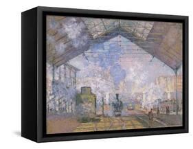 The Gare St. Lazare, 1877-Claude Monet-Framed Stretched Canvas