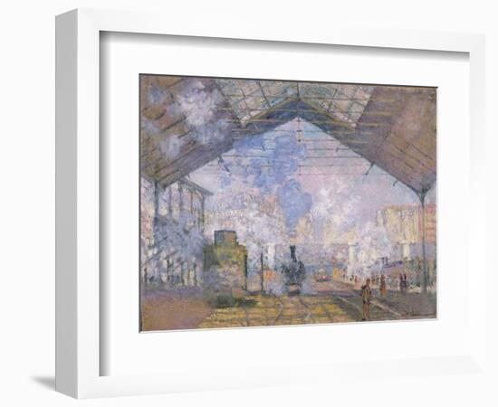 The Gare St. Lazare, 1877-Claude Monet-Framed Premium Giclee Print