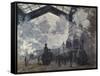 The Gare St-Lazare, 1877-Claude Monet-Framed Stretched Canvas