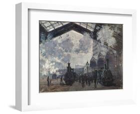 The Gare St-Lazare, 1877-Claude Monet-Framed Giclee Print