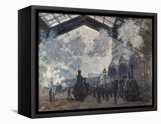 The Gare St-Lazare, 1877-Claude Monet-Framed Stretched Canvas