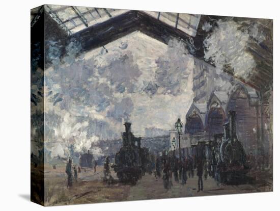 The Gare St-Lazare, 1877-Claude Monet-Stretched Canvas