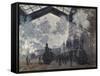 The Gare St-Lazare, 1877-Claude Monet-Framed Stretched Canvas