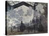 The Gare St-Lazare, 1877-Claude Monet-Stretched Canvas