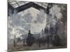 The Gare St-Lazare, 1877-Claude Monet-Mounted Giclee Print