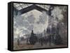 The Gare St-Lazare. 1877-Claude Monet-Framed Stretched Canvas
