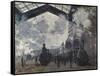 The Gare St-Lazare. 1877-Claude Monet-Framed Stretched Canvas