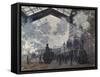The Gare St-Lazare. 1877-Claude Monet-Framed Stretched Canvas