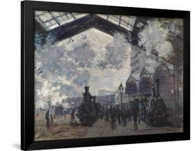 The Gare St-Lazare. 1877-Claude Monet-Framed Premium Giclee Print