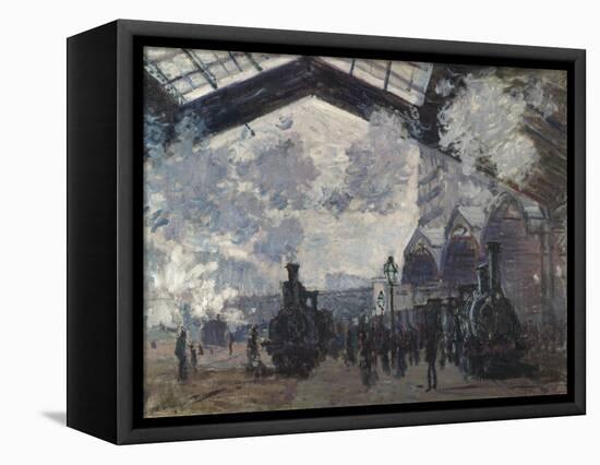 The Gare St-Lazare. 1877-Claude Monet-Framed Stretched Canvas