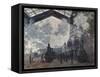 The Gare St-Lazare. 1877-Claude Monet-Framed Stretched Canvas