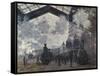 The Gare St-Lazare. 1877-Claude Monet-Framed Stretched Canvas