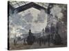 The Gare St-Lazare. 1877-Claude Monet-Stretched Canvas