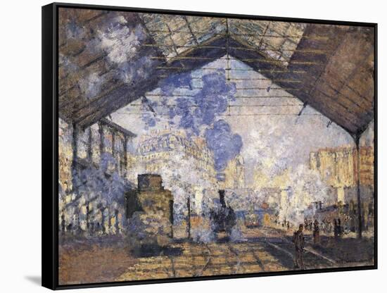 The Gare St-Claude Monet-Framed Stretched Canvas