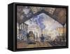 The Gare St-Claude Monet-Framed Stretched Canvas