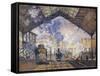 The Gare St-Claude Monet-Framed Stretched Canvas