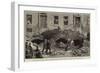 The Gas Main Explosion, Scene in Charlotte-Street, Tottenham-Court-Road, on Monday Evening-null-Framed Giclee Print