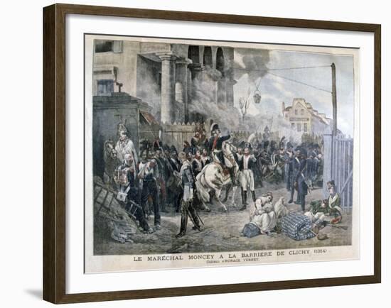 The Gate at Clichy During the Defence of Paris, 30th March 1814-Horace Vernet-Framed Giclee Print