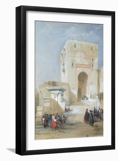 The Gate of Justice, Entrance to the Alhambra, 1833 (Pencil, Gouache and W/C)-David Roberts-Framed Giclee Print