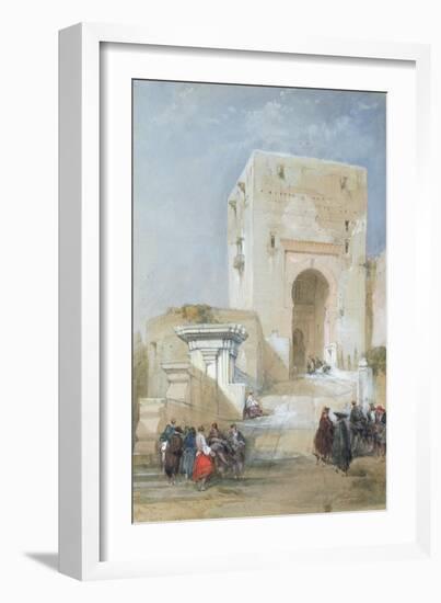 The Gate of Justice, Entrance to the Alhambra, 1833 (Pencil, Gouache and W/C)-David Roberts-Framed Giclee Print