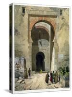 The Gate of Justice, Entrance to the Alhambra, Granada, 1853-Leon Auguste Asselineau-Stretched Canvas