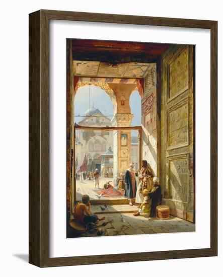 The Gate of the Great Umayyad Mosque, Damascus, 1890-Gustave Bauernfeind-Framed Premium Giclee Print
