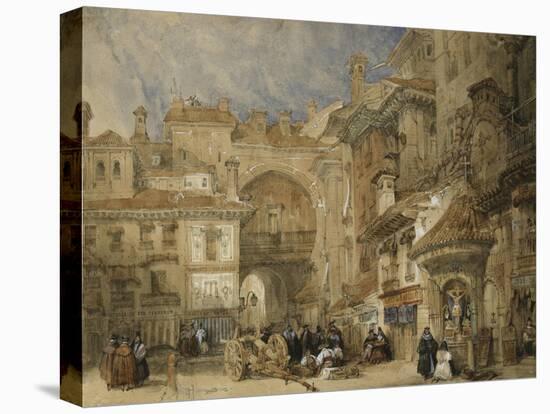 The Gate of the Viva Rambla, Granada, 1834-David Roberts-Stretched Canvas