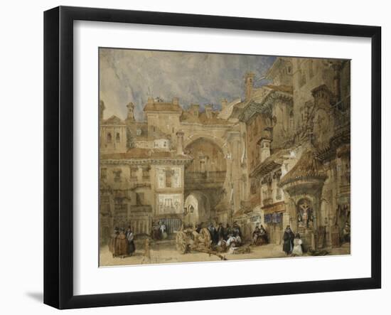 The Gate of the Viva Rambla, Granada, 1834-David Roberts-Framed Giclee Print