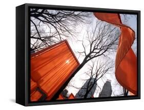 "The Gates" are Shown in Central Park in New York with Flowing Fabric the Color of a Sunrise-null-Framed Stretched Canvas