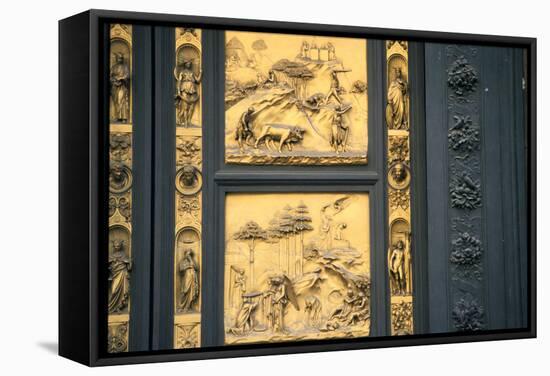 The Gates of Paradise, Baptistry, Florence, Italy, 1425-1452-Lorenzo Ghiberti-Framed Stretched Canvas