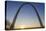 The Gateway Arch in St. Louis, Missouri at Sunrise. Jefferson Memorial-Jerry & Marcy Monkman-Stretched Canvas