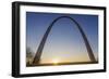 The Gateway Arch in St. Louis, Missouri at Sunrise. Jefferson Memorial-Jerry & Marcy Monkman-Framed Photographic Print