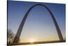 The Gateway Arch in St. Louis, Missouri at Sunrise. Jefferson Memorial-Jerry & Marcy Monkman-Stretched Canvas