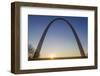 The Gateway Arch in St. Louis, Missouri at Sunrise. Jefferson Memorial-Jerry & Marcy Monkman-Framed Photographic Print