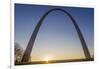 The Gateway Arch in St. Louis, Missouri at Sunrise. Jefferson Memorial-Jerry & Marcy Monkman-Framed Photographic Print