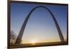 The Gateway Arch in St. Louis, Missouri at Sunrise. Jefferson Memorial-Jerry & Marcy Monkman-Framed Photographic Print