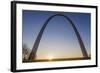 The Gateway Arch in St. Louis, Missouri at Sunrise. Jefferson Memorial-Jerry & Marcy Monkman-Framed Photographic Print