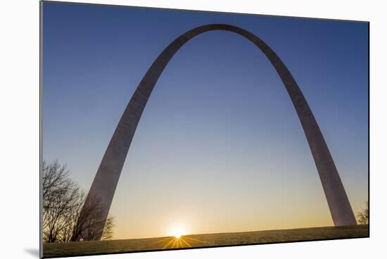 The Gateway Arch in St. Louis, Missouri at Sunrise. Jefferson Memorial-Jerry & Marcy Monkman-Mounted Photographic Print